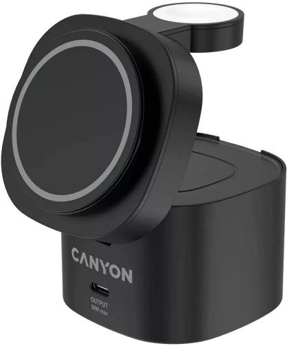 Бездротовий зарядний пристрій Canyon OnCharge 405 4in1 15W, Black