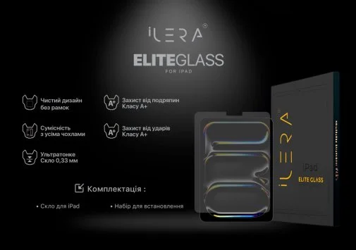 Фото: Захисне скло iLera for Apple iPad 11 2025 - Infinity Clear Glass Cut out on top (ILIPG03) № 6 | KTC