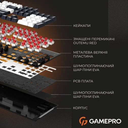 Фото: Клавіатура GamePro Genesis Joker MK144B Red Switches USB Black № 29 | KTC
