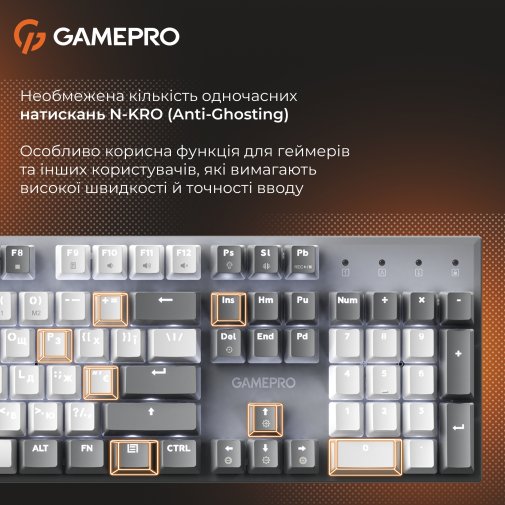 Клавіатура GamePro Genesis Metallic MK144G Red Switches USB Grey