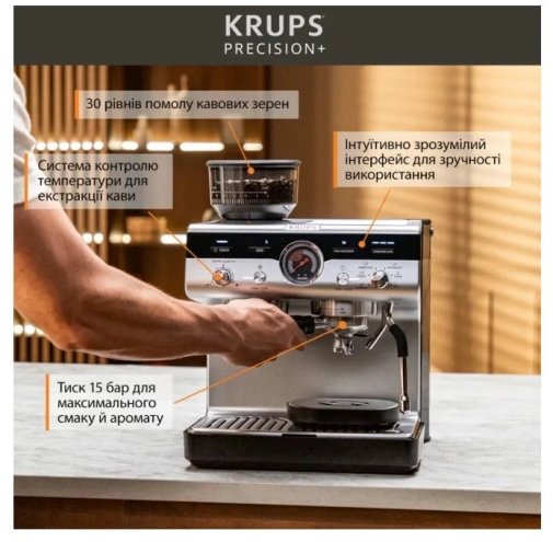 Ріжкова кавоварка KRUPS Precision Plus (XP804T10)