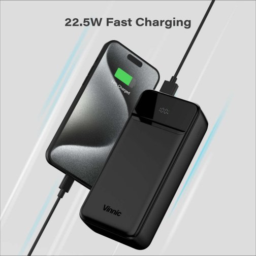Батарея універсальна Vinnic Everest 3 30000mAh 22.5W Black (4898338024579)