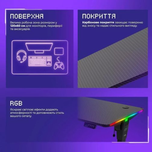 Стіл для геймерів Proove Gaming PVP Black (GTPV00120101)
