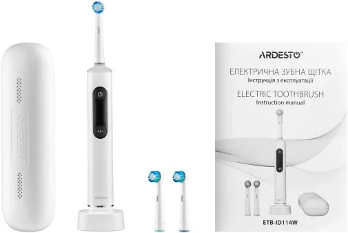 Фото: Електрична зубна щітка Ardesto ETB-ID114W White + Travel case № 35 | KTC