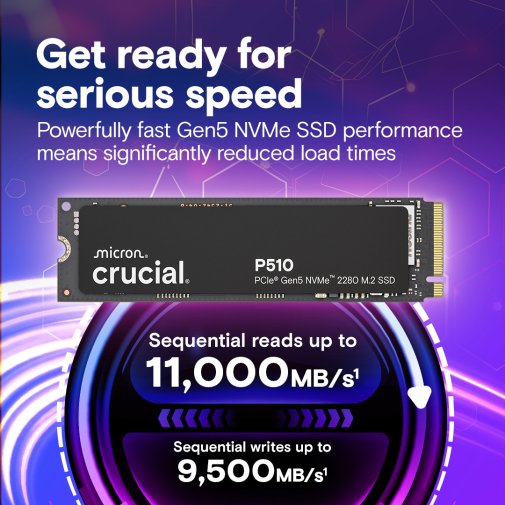 SSD-накопичувач Crucial P510 2280 PCIe 5.0 x4 NVMe 1TB (CT1000P510SSD8)