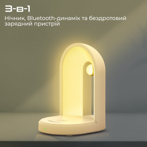 Лампа Promate Globe-Qi White (6959144065328)