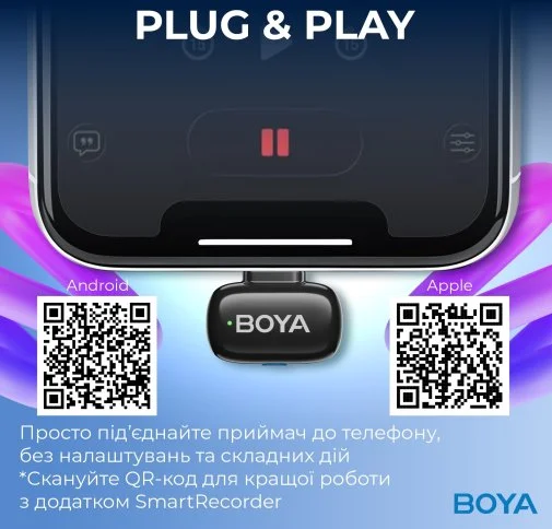 Фото: Радіосистема BOYA mini-12 Type-C/Lightning Black № 29 | KTC