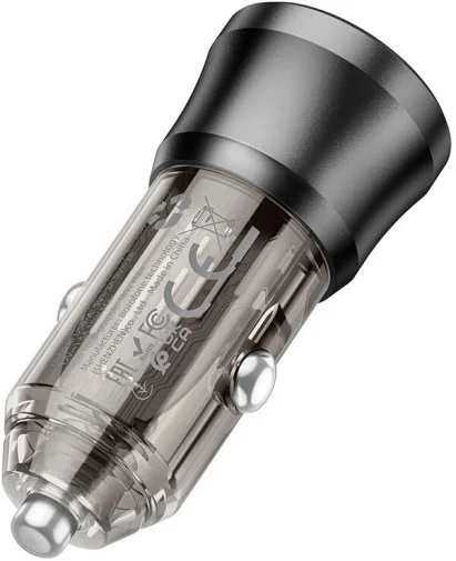 Фото: Автомобільний зарядний пристрій BOROFONE BZ23 Noble 3A Transparent Black (6941991106903) № 15 | KTC