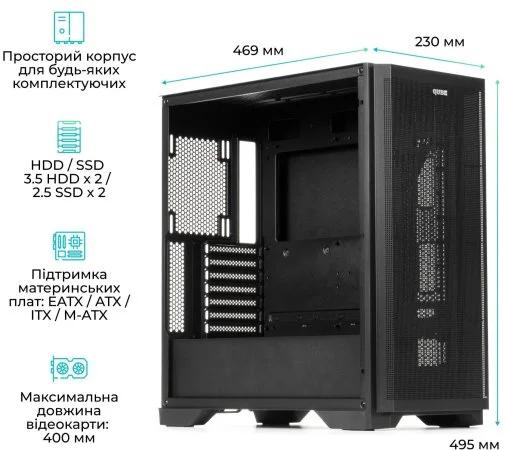 Фото: Корпус QUBE Kaper ARGB Black with window (KAPER_FMNU3) № 23 | KTC