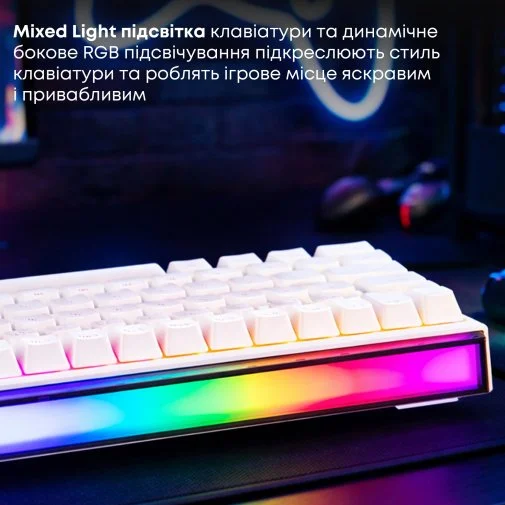 Фото: Клавіатура Ajazz NK68 Red Switch USB White (NK68-R-W) № 23 | KTC