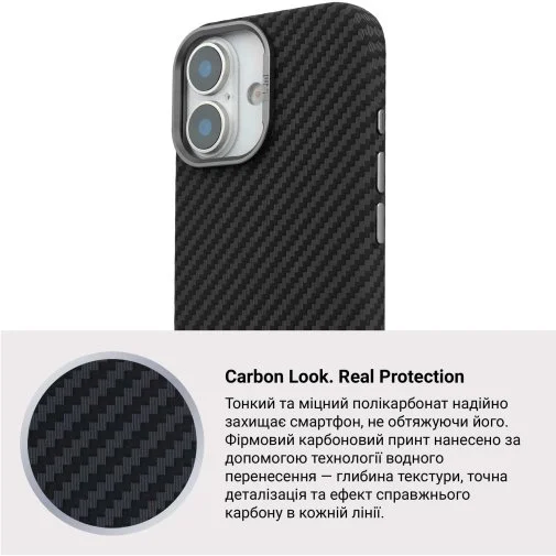 Фото: Чохол ArmorStandart for Apple iPhone 17 - LikeCarbon2 MagCase Carbon Black (ARM86257) № 13 | KTC