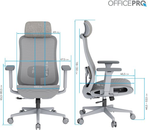 Крісло OfficePro Wave OC670 Gray (OC670-G-G-G)