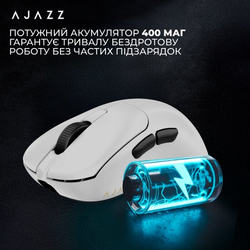 Мишка, Ajazz AJ179P MC WL/BT/USB, White ( Gaming )