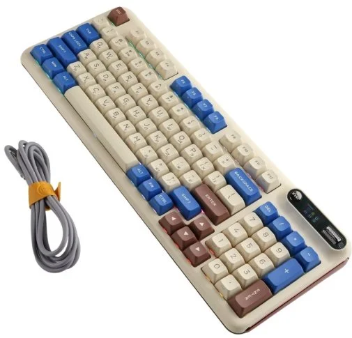 Фото: Клавіатура KZZI Z98 Rainbow Switch ENG/UKR WL/BT/USB Latte (6977534870437) № 10 | KTC