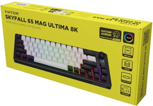 Фото: Клавіатура Hator Skyfall 65 MAG Ultima 8K Aurum Ice WL/BT/USB Black/White (HTK3860UA) № 12 | KTC