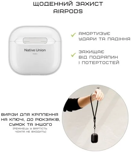Фото: Чохол Native Union for Airpods 4th Gen - RE Clear (AP-4-TRA) № 19 | KTC