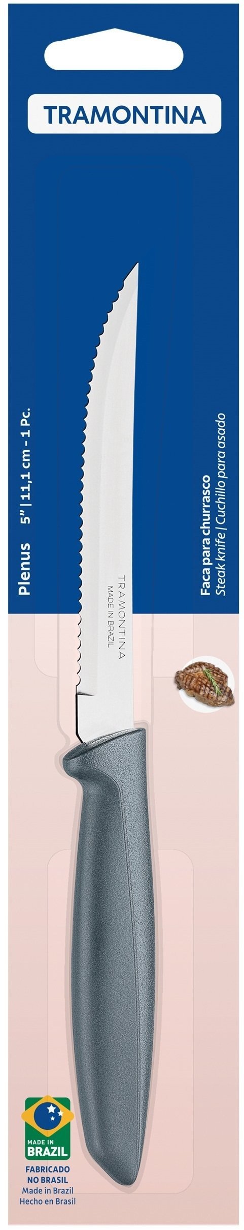 Ніж кухонний для стейку Tramontina PLENUS 11.6cm Grey (23410/165)