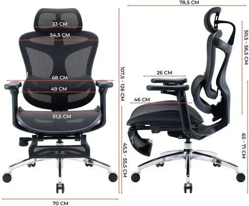Фото: Крісло SIHOO Doro C300L with Footrest Black (DORO-C300L-A3-101-JT) № 38 | KTC