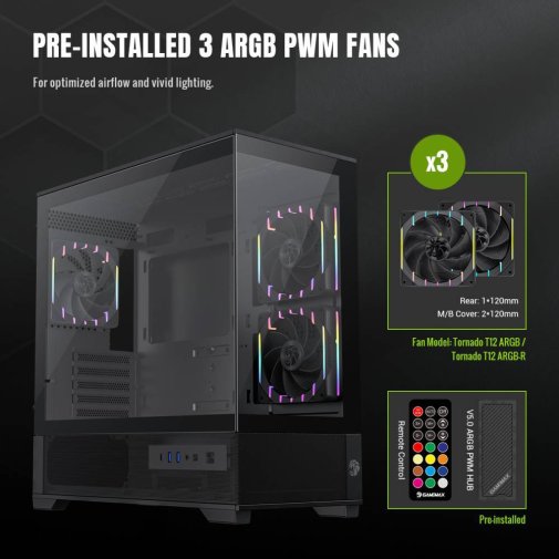 Корпус Gamemax VISTA 2 MB Black with window