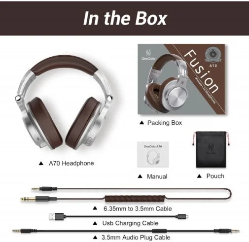 Фото: Навушники OneOdio Fusion A70 Silver/Brown (A70 Silver Brown) № 8 | KTC