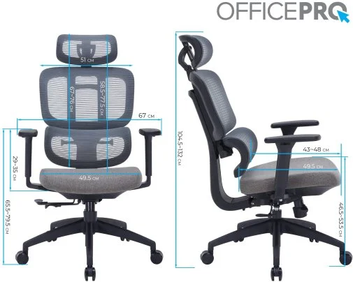Фото: Крісло OfficePro Skyline OC580-B-DG-DG Black/Dark Gray № 34 | KTC