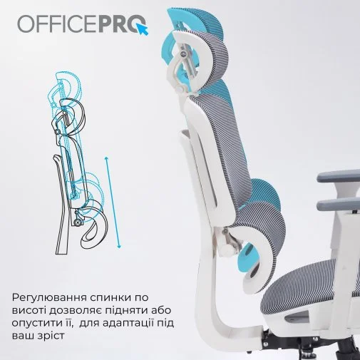 Фото: Крісло OfficePro Skyline OC680 White/Dark Gray (OC680-W-DG-DG) № 27 | KTC