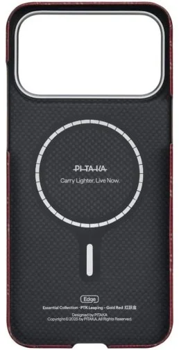 Фото: Чохол Pitaka for Apple iPhone 17 Pro Max - Ultra-Slim Monogram Red/Gold (KI1702PTKP) № 6 | KTC