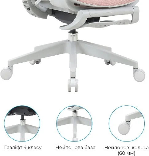 Фото: Крісло OfficePro Elite OC950GLP Gray/Light Pink № 40 | KTC