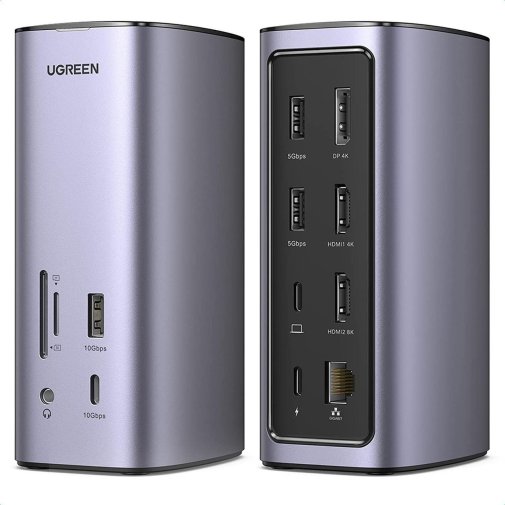 USB-хаб UGREEN CM555 Multifunctional Docking Station 12 in 1 Silver (90325)