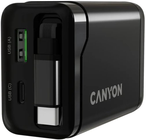 Зарядний пристрій Canyon OnCharge 65RC GaN 65W Black (CNS-CURC65ACB)