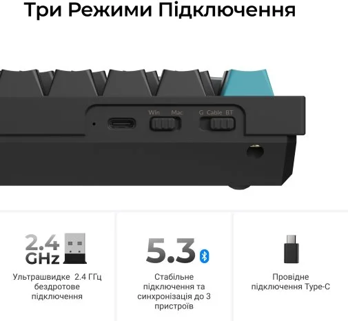 Фото: Клавіатура Keychron Q1 Ultra Keychron Red Switch RGB Black (Q1U-M1-UA) № 27 | KTC