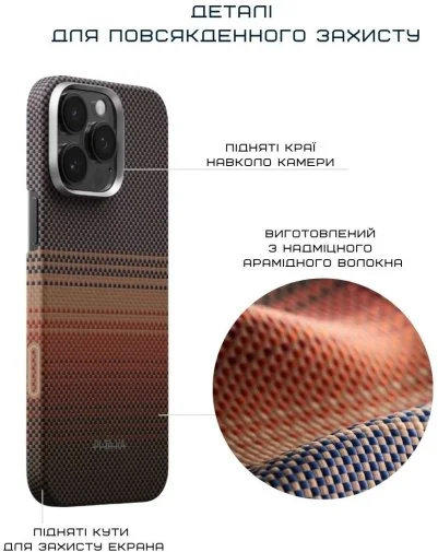 Фото: Чохол Pitaka for Apple iPhone 16 Pro - Tactile Woven Sunset PitaTap (KI1602SU) № 16 | KTC