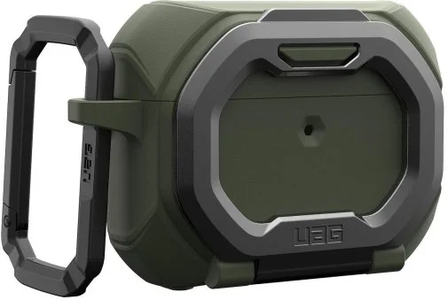 Фото: Чохол UAG for Airpods Pro 3nd Gen 2025 - Monarch with Built-in Phone Stand Olive Drab/Silver (104131117233) № 26 | KTC