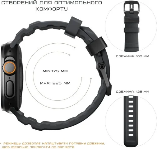 Фото: Ремінець Nomad for Apple Watch 46mm/49mm - Rocky Point Band Black Titanium Hardware Storm (NM014803858) № 26 | KTC