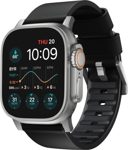 Ремінець Nomad for Apple Watch 46mm/49mm - Active Pro Silver Hardware Black (NM1A41SNW0)