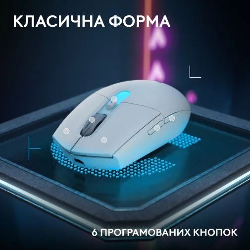 Фото: Миша Logitech G305 X SUPERLIGHT Wireless/BT White (910-007747) № 18 | KTC