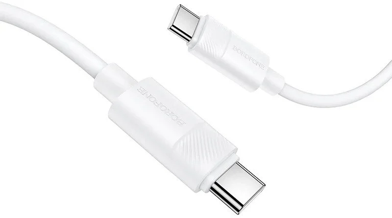 Фото: Кабель BOROFONE BX123 Leya 60W Type-C / Type-C 1m White (6941991124242) № 5 | KTC