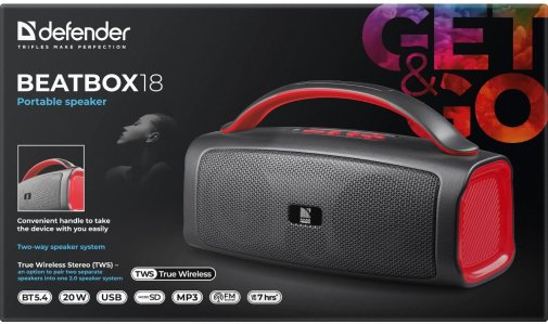 Портативна колонка Defender Beatbox 18 Black (65218)