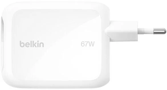 Зарядний пристрій Belkin UltraCharge GaN 67W White (WCH022KQWH)