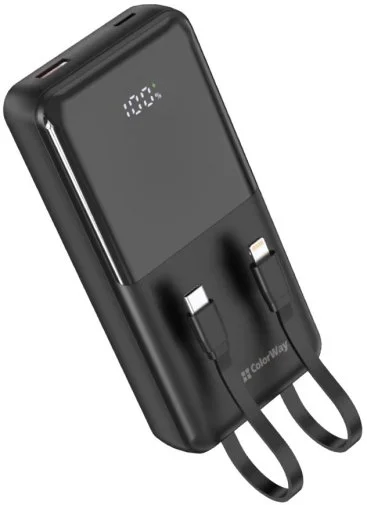 Фото: Батарея універсальна ColorWay DigiPower 20000mAh 22.5W Built-in Cable Type-C/Lightning (CW-PB200LP01BK) № 13 | KTC