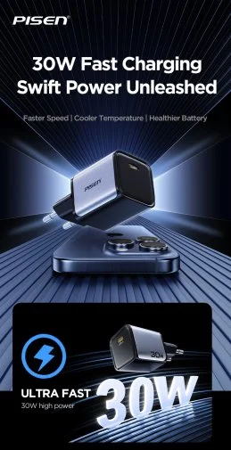 Фото: Зарядний пристрій Pisen BOLT Lite PD 30W Black with Type-C / Type-C (TP-C62_Kit) № 37 | KTC