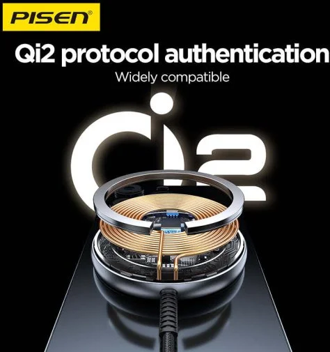 Фото: Бездротовий зарядний пристрій Pisen TP-C56 Qi2 Magnetic Desktop Charging Base 15W Black № 13 | KTC