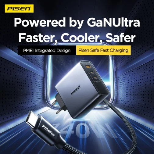 Фото: Зарядний пристрій Pisen BOLT Pro PD 140W Black (TP-C68) № 28 | KTC