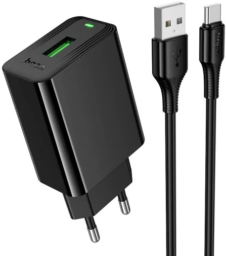 Фото: Зарядний пристрій Hoco CS92A Leader 18W Black with AM/Type-C (6942007671057) № 11 | KTC