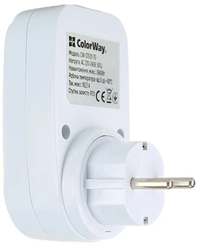 Фото: Таймер-розетка ColorWay CW-STE01-7D White № 12 | KTC