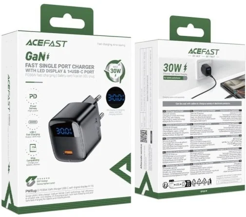 Фото: Зарядний пристрій Acefast A113 PD GaN 30W Black (6974316284413) № 10 | KTC