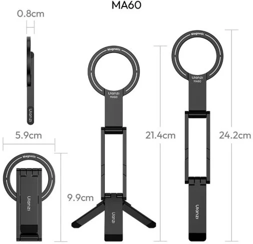 Фото: Універсальний тримач Ulanzi MA60 Foldable Magnetic Phone Tripod Orange (S040) № 16 | KTC