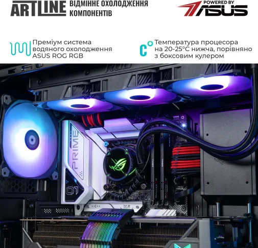 Фото: Персональний комп'ютер ARTLINE Overlord STRIX Windows 11 Pro (STRIXv177Win) - AMD Ryzen 9 9950X / 64 ГБ DDR5 / PCI-E SSD, SATA 3 SSD 2 ТБ + 2 ТБ / Nvidia / GeForce RTX 5080, 16 ГБ / AMD X670 / 1000 Вт № 18 | KTC