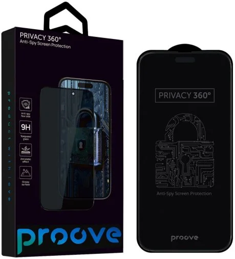 Фото: Захисне скло Proove for iPhone 18 Pro Max - Privacy 360 Black (PGP360I18PM1) № 8 | KTC