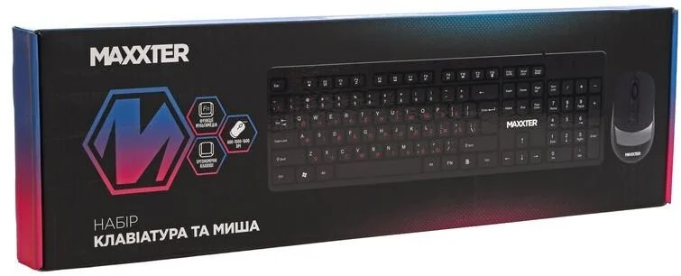 Фото: Комплект клавіатура+миша Maxxter KMS-CM-03-UA Black/Silver № 17 | KTC